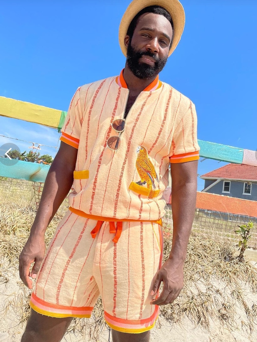 Tombolo x Vasquiat El Pajaro Cuban Parrot Set Organic Cotton Vacation Tropical